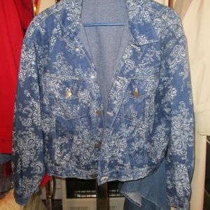 All-over Bandana Print Jean Jacket Dungaree Coat M